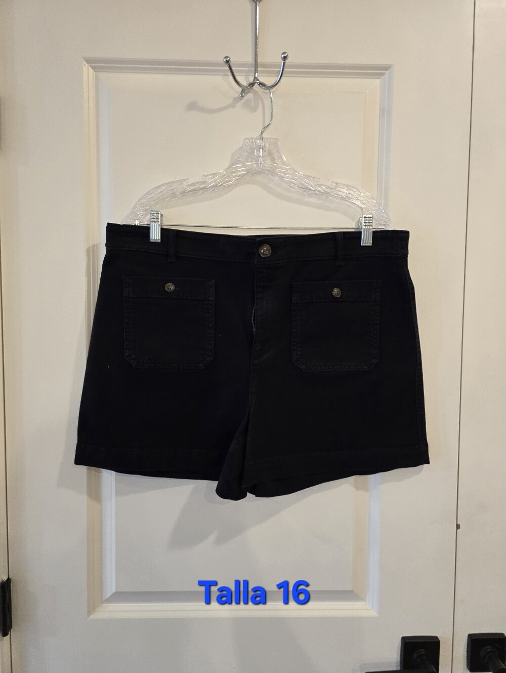 LOFT Black Jean Shorts with Front Patch Pockets